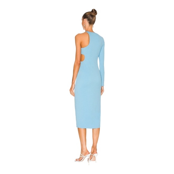 H:ours Joelle Midi Dress in Cyan Blue Size Small - Picture 4 of 10
